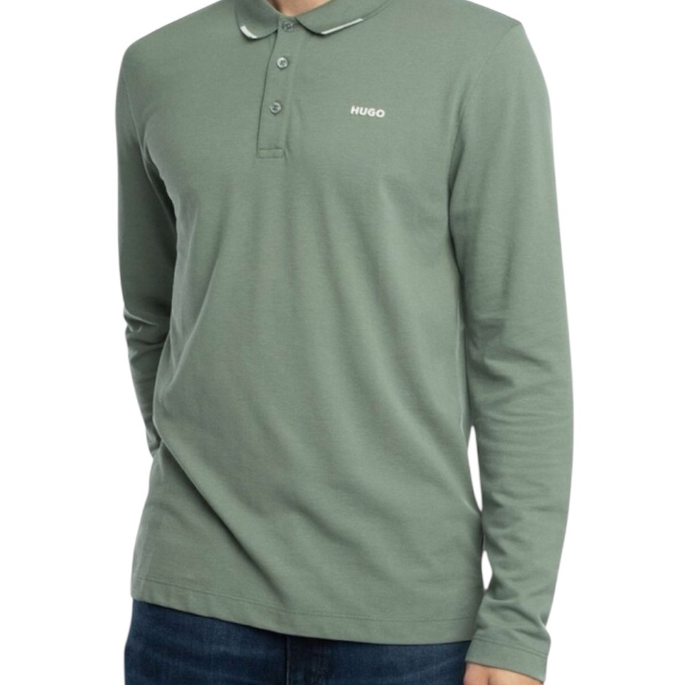 HUGO Men's Sage Long Sleeve Polo Shirt